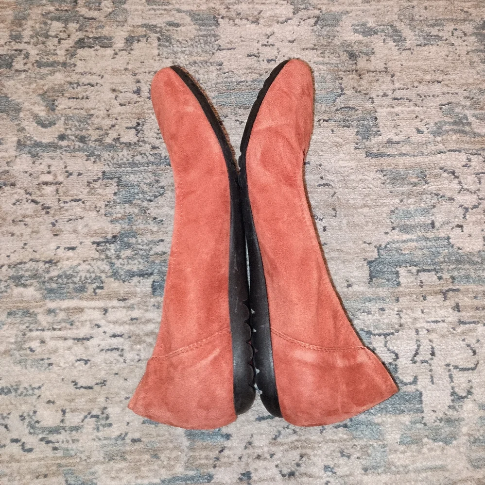 Sabrinas  Orange Navy Leather ballet Flats Size 39